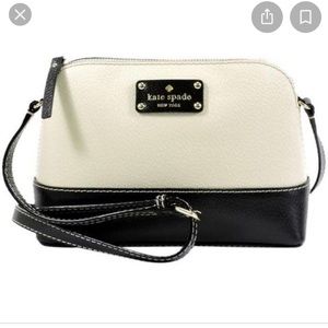 Kate Spade Black and White Leather Crossbody Purse